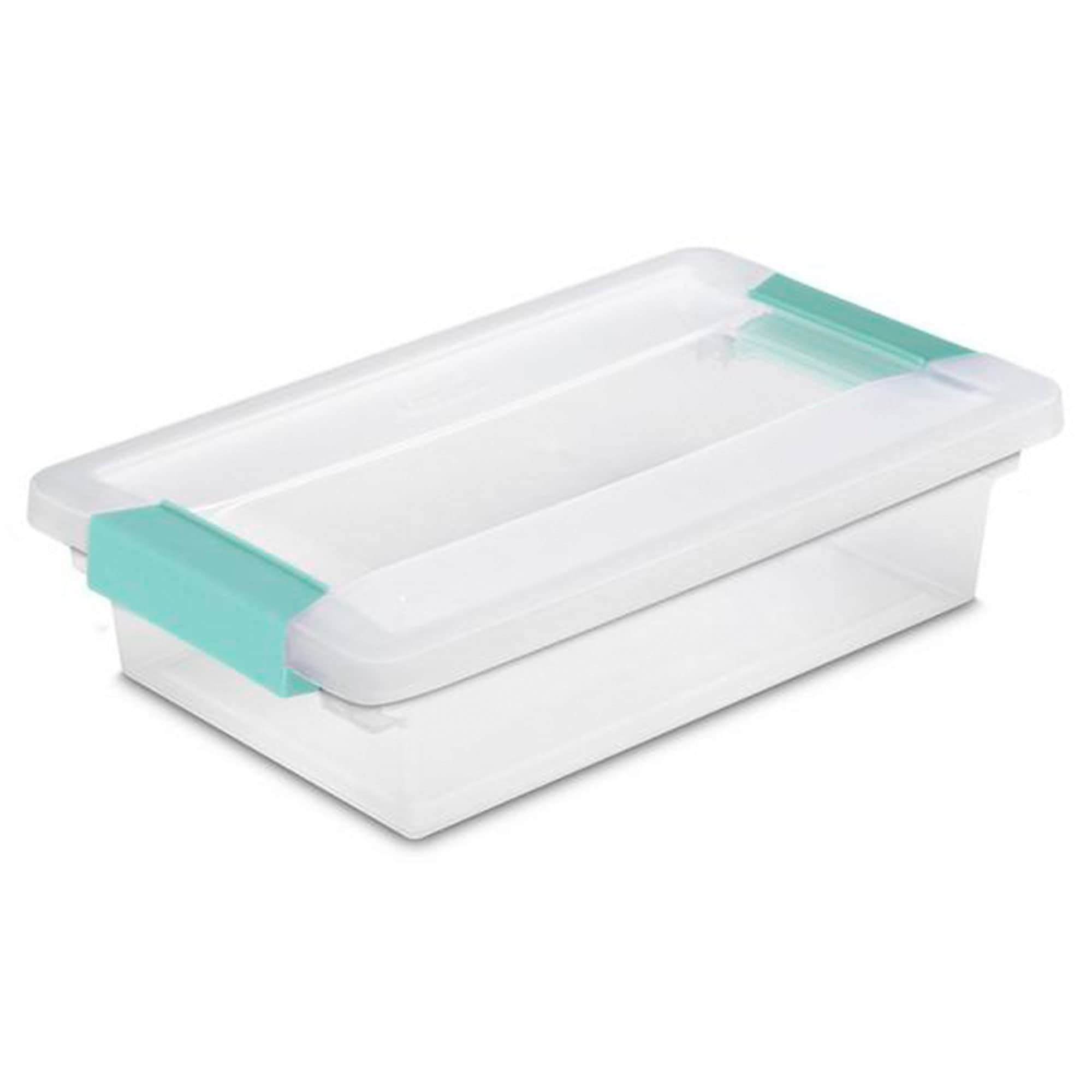 Sterilite Small Clip Box, Stackable Storage Bin With Latching Lid, Plastic Container To Organize Office, Crafts, Home, Clear Bas